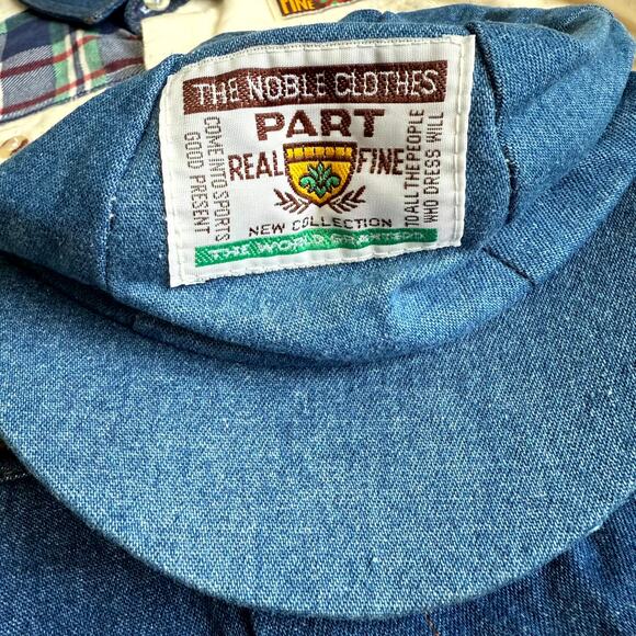 Vintage 90s MGM Kid's Fashion 3-Piece Pants Set Boys 12M Denim Patchwork Belt - Picture 8 of 10